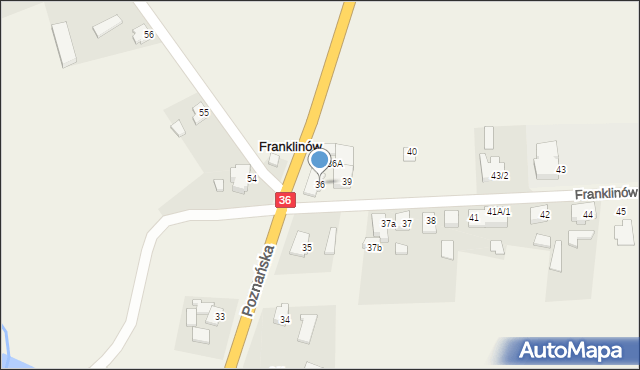 Franklinów, Franklinów, 36, mapa Franklinów