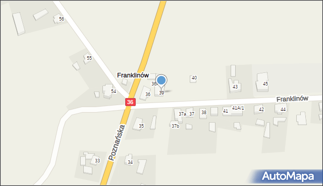 Franklinów, Franklinów, 39, mapa Franklinów