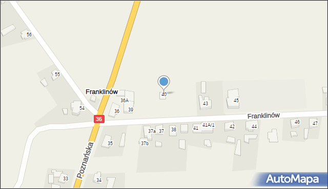 Franklinów, Franklinów, 40, mapa Franklinów