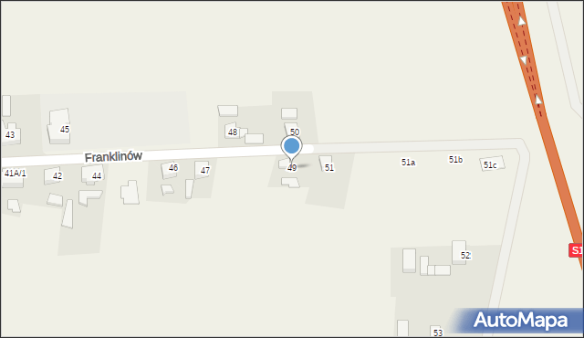 Franklinów, Franklinów, 49, mapa Franklinów