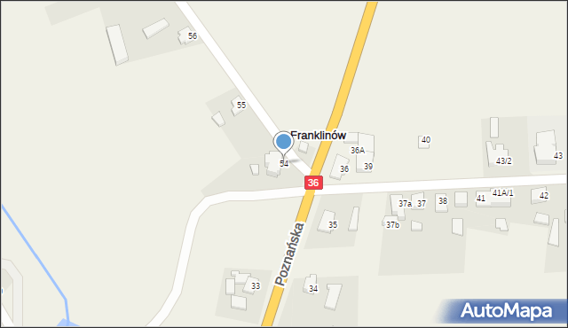 Franklinów, Franklinów, 54, mapa Franklinów