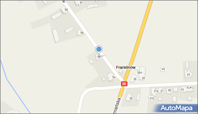 Franklinów, Franklinów, 55, mapa Franklinów