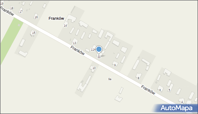 Franków, Franków, 11, mapa Franków