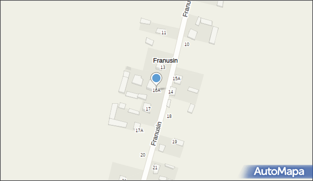 Franusin, Franusin, 16A, mapa Franusin