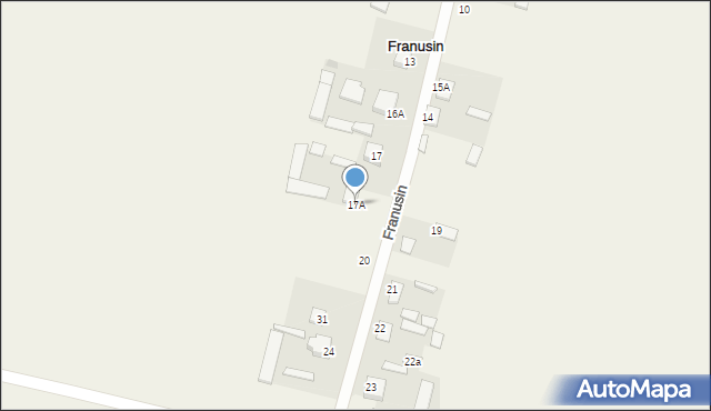 Franusin, Franusin, 17A, mapa Franusin