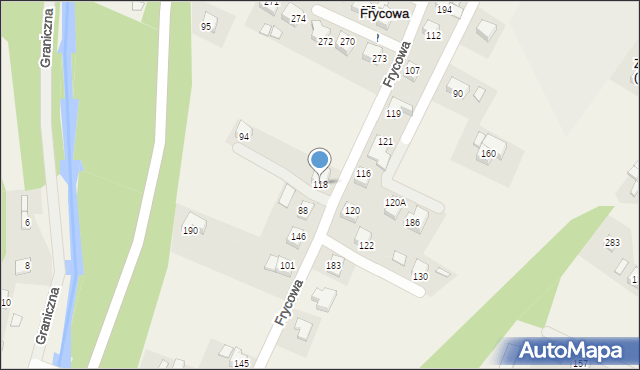 Frycowa, Frycowa, 118, mapa Frycowa