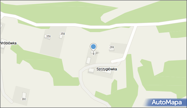 Frycowa, Frycowa, 9, mapa Frycowa