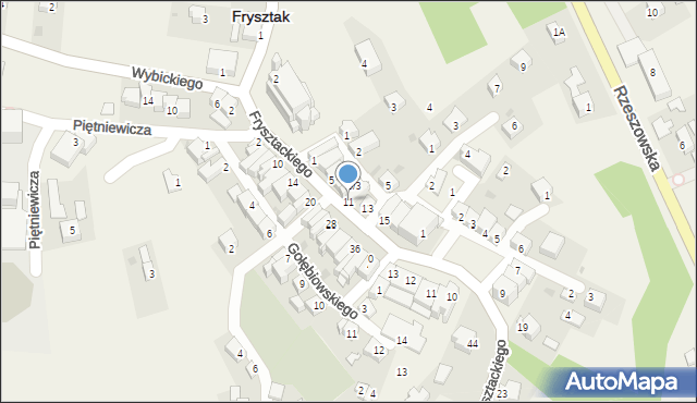 Frysztak, Frysztackiego Mikołaja, 11, mapa Frysztak