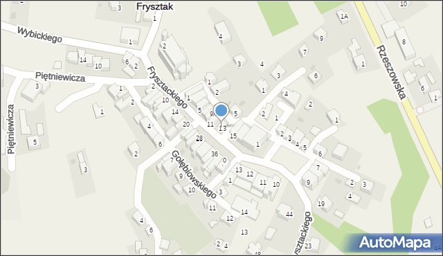 Frysztak, Frysztackiego Mikołaja, 13, mapa Frysztak