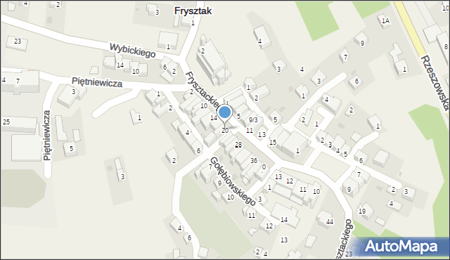 Frysztak, Frysztackiego Mikołaja, 20, mapa Frysztak