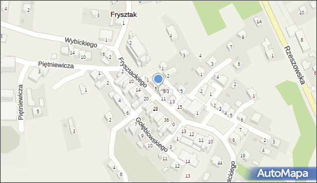 Frysztak, Frysztackiego Mikołaja, 7, mapa Frysztak