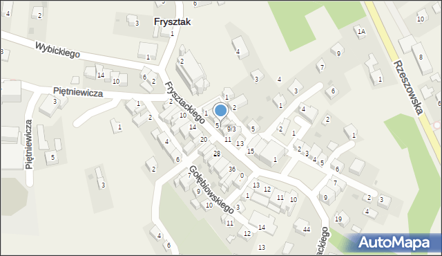 Frysztak, Frysztackiego Mikołaja, 7a, mapa Frysztak