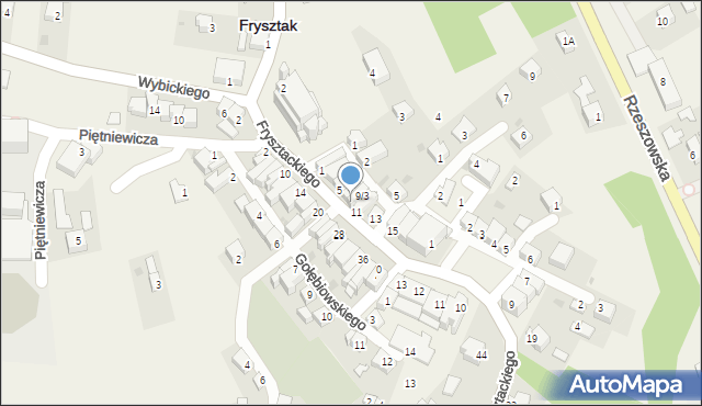 Frysztak, Frysztackiego Mikołaja, 9/1, mapa Frysztak