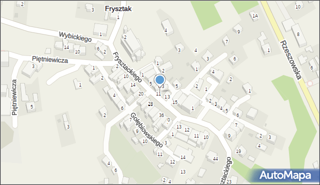 Frysztak, Frysztackiego Mikołaja, 9/4, mapa Frysztak