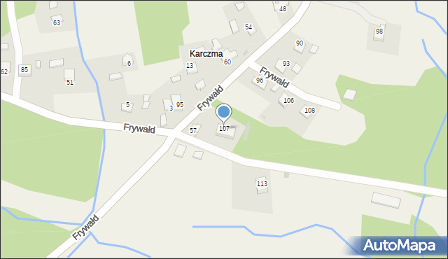 Frywałd, Frywałd, 107, mapa Frywałd