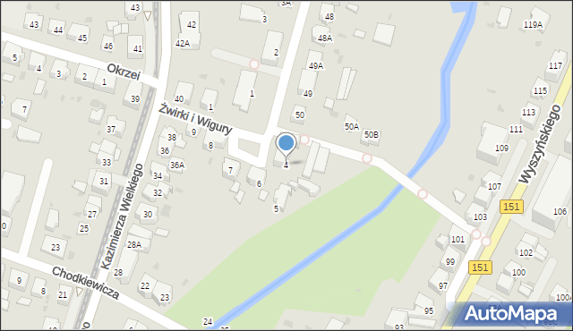 Gorzów Wielkopolski, Franciszka Żwirki i Stanisława Wigury, 4, mapa Gorzów Wielkopolski