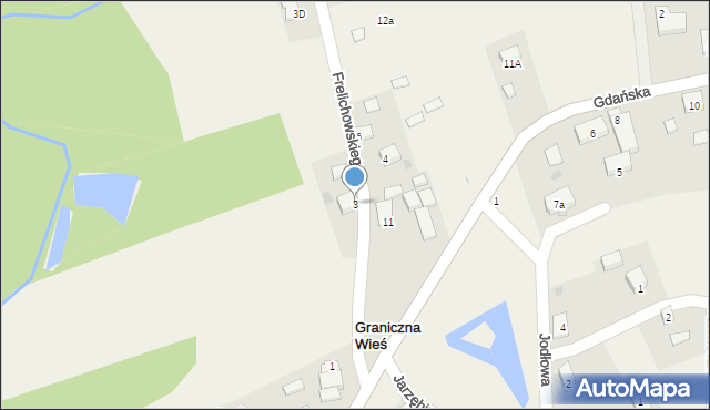 Graniczna Wieś, Frelichowskiego Stefana, ks., 3, mapa Graniczna Wieś