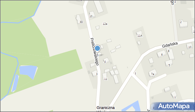 Graniczna Wieś, Frelichowskiego Stefana, ks., 6, mapa Graniczna Wieś