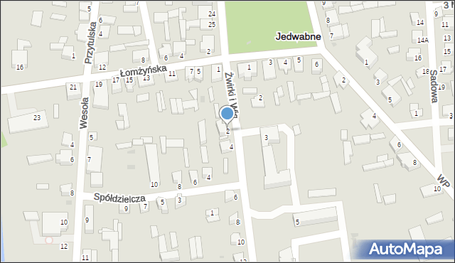 Jedwabne, Franciszka Żwirki i Stanisława Wigury, 2, mapa Jedwabne