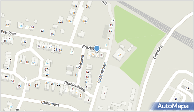 Jelcz-Laskowice, Frezjowa, 3, mapa Jelcz-Laskowice