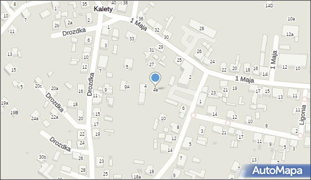 Kalety, Franciszka Żwirki i Stanisława Wigury, 4a, mapa Kalety