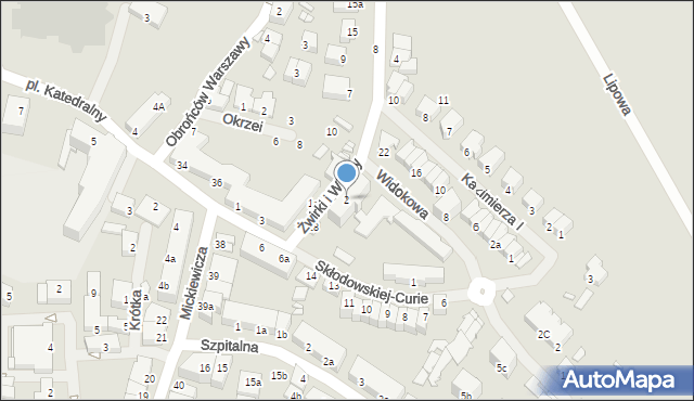 Kamień Pomorski, Franciszka Żwirki i Stanisława Wigury, 2, mapa Kamień Pomorski