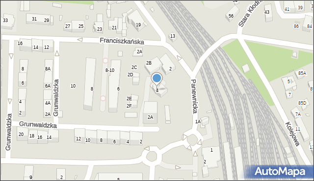 Katowice, Franciszkańska, 4, mapa Katowic