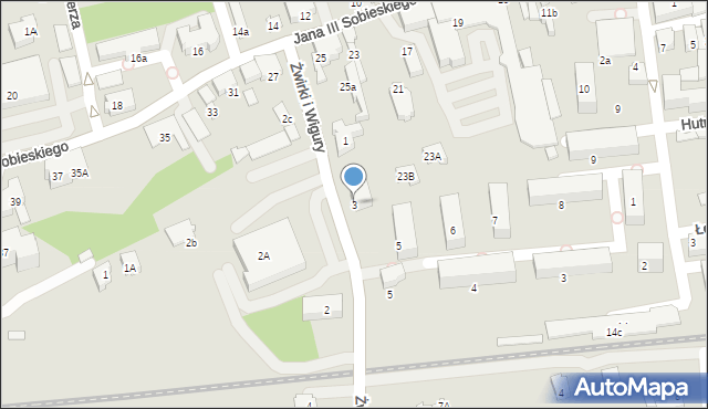 Kęty, Franciszka Żwirki i Stanisława Wigury, 3, mapa Kęty