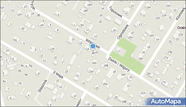 Kobyłka, Franciszka Żwirki i Stanisława Wigury, 16, mapa Kobyłka