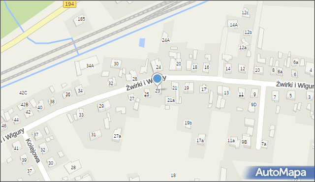 Kobylnica, Franciszka Żwirki i Stanisława Wigury, 23, mapa Kobylnica