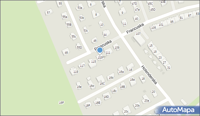 Koszalin, Francuska, 113, mapa Koszalina