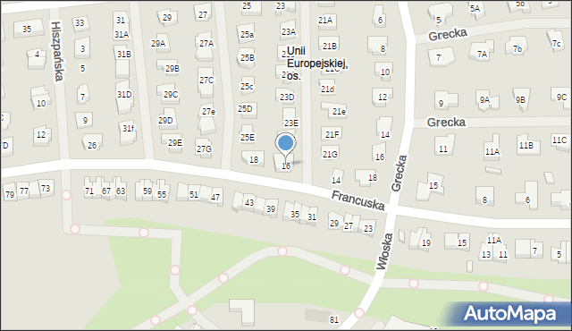 Koszalin, Francuska, 16, mapa Koszalina