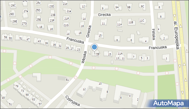 Koszalin, Francuska, 21, mapa Koszalina