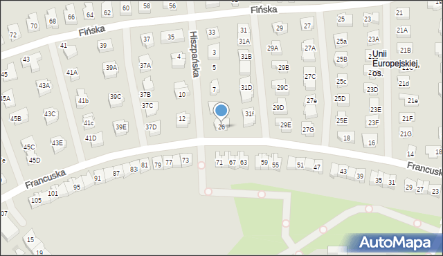 Koszalin, Francuska, 26, mapa Koszalina