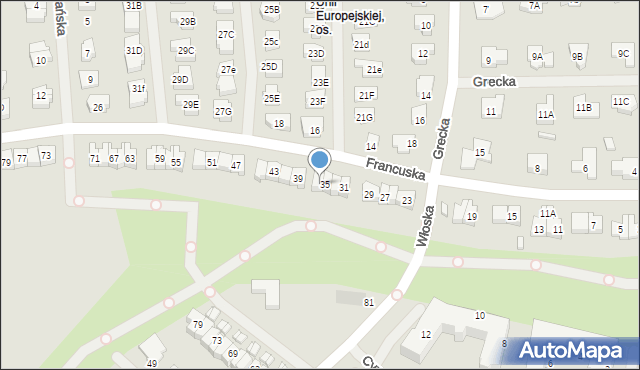 Koszalin, Francuska, 37, mapa Koszalina