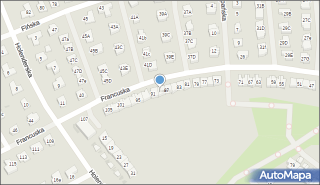 Koszalin, Francuska, 89, mapa Koszalina