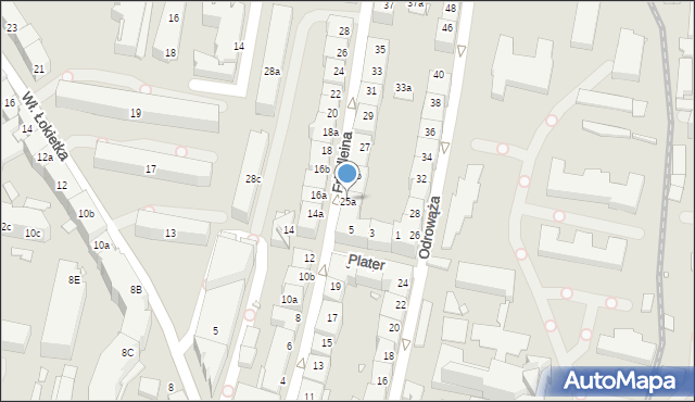 Kraków, Friedleina Józefa, 25a, mapa Krakowa