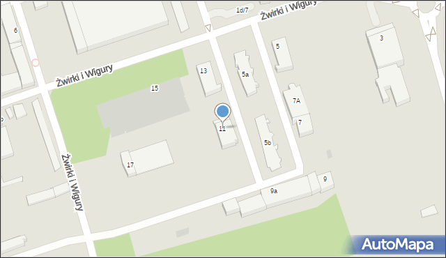 Krosno, Franciszka Żwirki i Stanisława Wigury, 11, mapa Krosna
