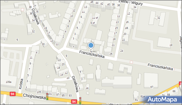 Legnica, Franciszkańska, 5, mapa Legnicy