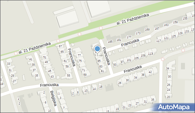 Leszno, Francuska, 87, mapa Leszno