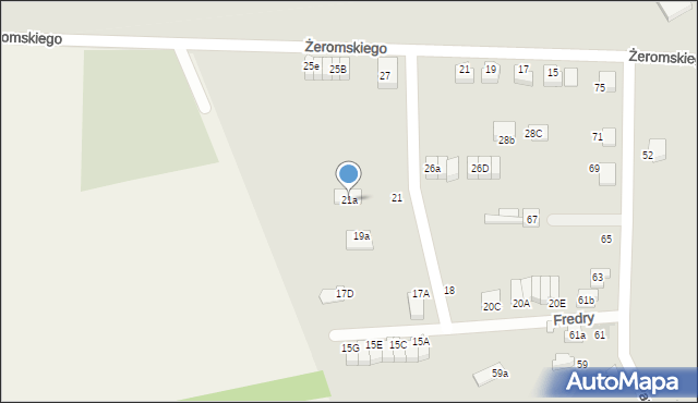 Lubliniec, Fredry Aleksandra, 21a, mapa Lubliniec