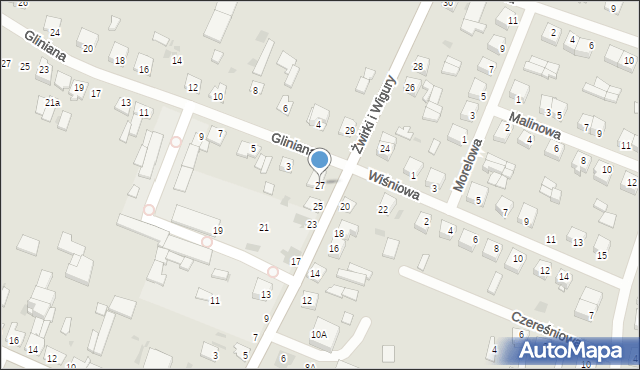 Mordy, Franciszka Żwirki i Stanisława Wigury, 27, mapa Mordy