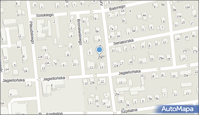 Myślenice, Franciszka Żwirki i Stanisława Wigury, 10a, mapa Myślenice