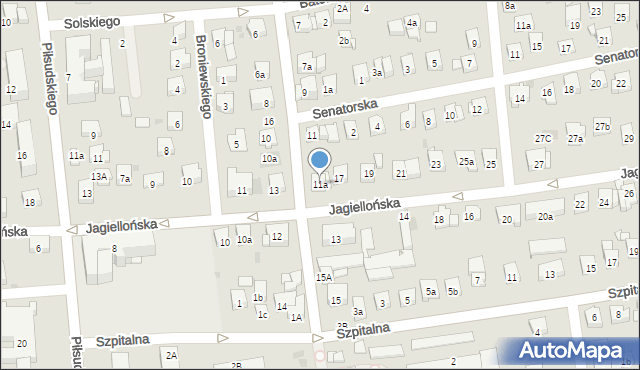 Myślenice, Franciszka Żwirki i Stanisława Wigury, 11a, mapa Myślenice