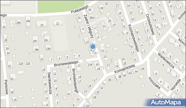 Namysłów, Franciszka Żwirki i Stanisława Wigury, 14, mapa Namysłów
