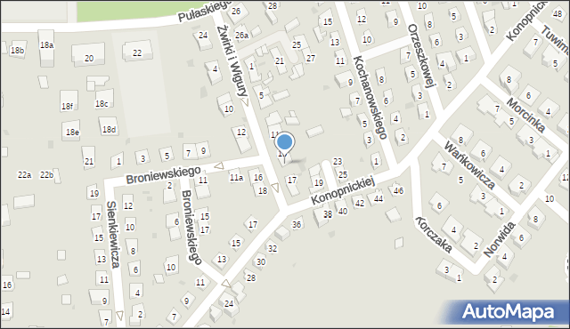 Namysłów, Franciszka Żwirki i Stanisława Wigury, 15, mapa Namysłów