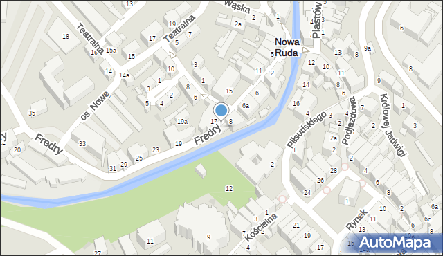 Nowa Ruda, Fredry Aleksandra, 8a, mapa Nowa Ruda