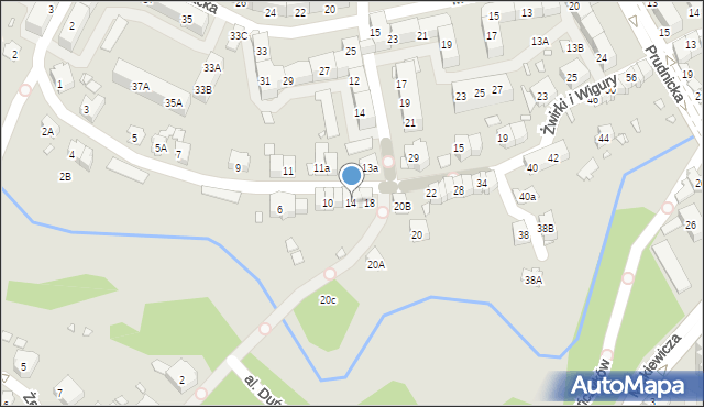 Nysa, Franciszka Żwirki i Stanisława Wigury, 14, mapa Nysy