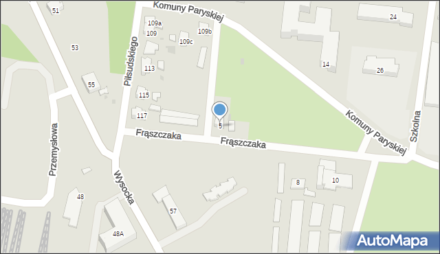 Ostrów Wielkopolski, Frąszczaka Kazimierza, 5, mapa Ostrów Wielkopolski