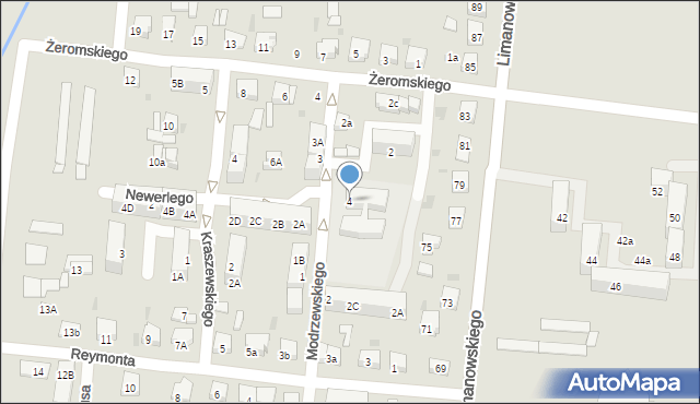 Ostrów Wielkopolski, Frycza-Modrzewskiego Andrzeja, 4, mapa Ostrów Wielkopolski